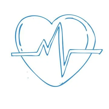 Vector Illustration heart pulse, line medical cardiology symbol Stock Illustration