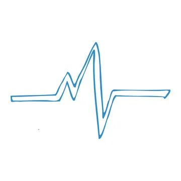 Vector Illustration heart pulse, line medical cardiology symbol Stock Illustration