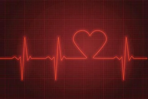 Vector illustration of heart pulse in red. - Illustration Stock Illustration