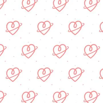 Vector illustration of heart with a ring pattern on white background. Stock Illustration