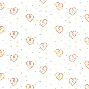 Vector illustration of heart with a ring pattern on white background. 스톡 일러스트