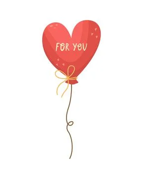 Vector illustration of a heart-shaped balloon. Illustration for Valentine's D Stock-Illustration