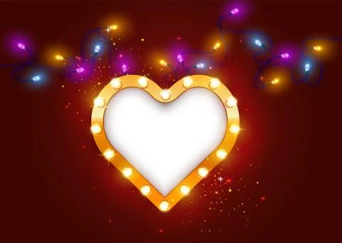 Vector illustration of a heartshaped frame Stock Illustration