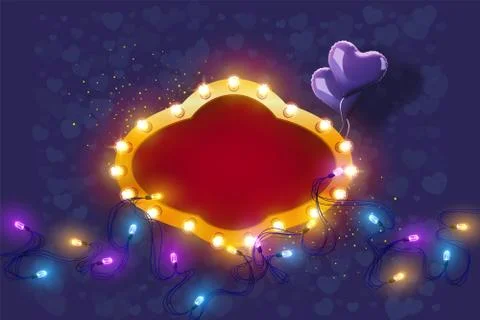 Vector illustration of a heartshaped frame Stock Illustration