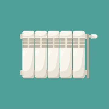 Vector illustration of the heating radiator. Central heating in the apartment Illustrazione stock