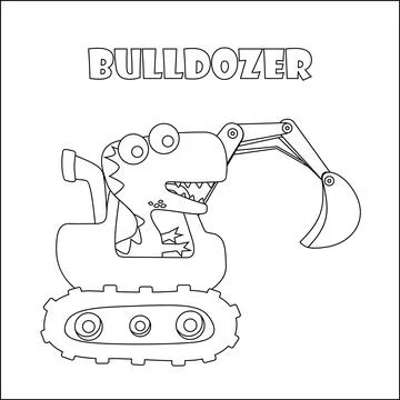 Vector illustration of heavy tool with cute dinosaurs Creative vector Stock Illustration