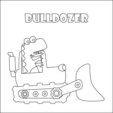 Vector illustration of heavy tool with cute dinosaurs Creative vector 스톡 일러스트