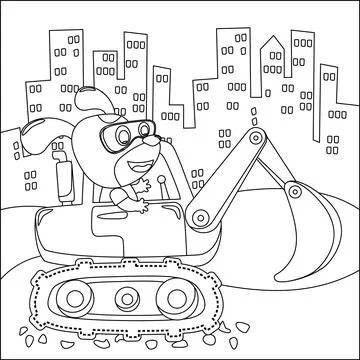 Vector illustration of heavy tool with cute animal Creative vector イラスト素材