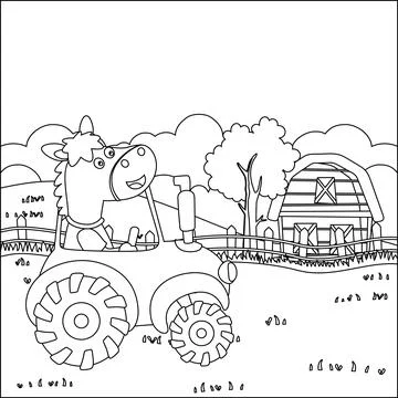 Vector illustration of heavy tool with cute animal Creative vector Childish イラスト素材