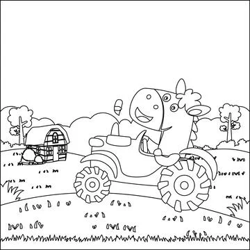 Vector illustration of heavy tool with cute animal Creative vector Childish Illustrazione stock