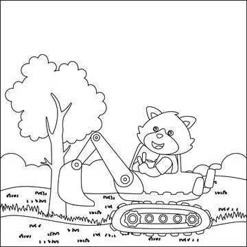 Vector illustration of heavy tool with cute animal イラスト素材