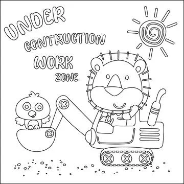 Vector illustration of heavy tool with cute animal Creative vector Childish.. イラスト素材