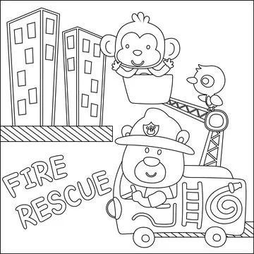 Vector illustration of heavy tool with cute little bear. イラスト素材
