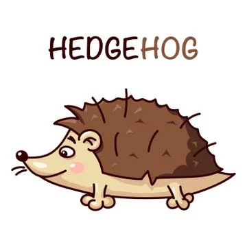 Vector illustration of hedgehog isolated on transparent background. Stock Illustration