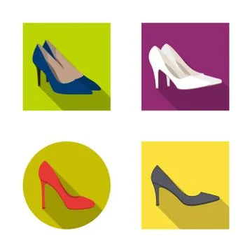 Vector illustration of heel and high logo. Set of heel and stiletto vector icon Stock Illustration