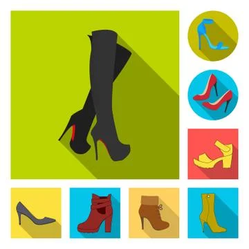 Vector illustration of heel and high logo. Set of heel and stiletto stock vector Stock Illustration