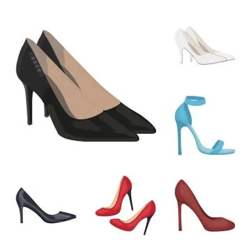 Vector illustration of heel and high logo. Collection of heel and stiletto Stock Illustration