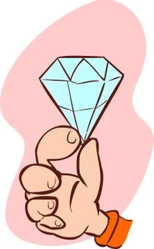 Vector illustration of a  held diamond Stock Illustration
