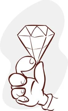 Vector illustration of a  held diamond Stock Illustration