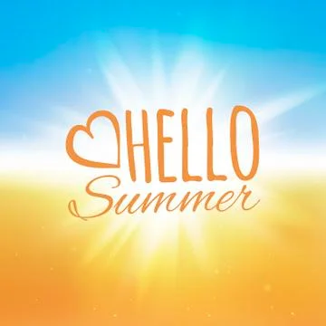 Vector illustration hello summer. Beach and the sun. EPS 10 Stock Illustration