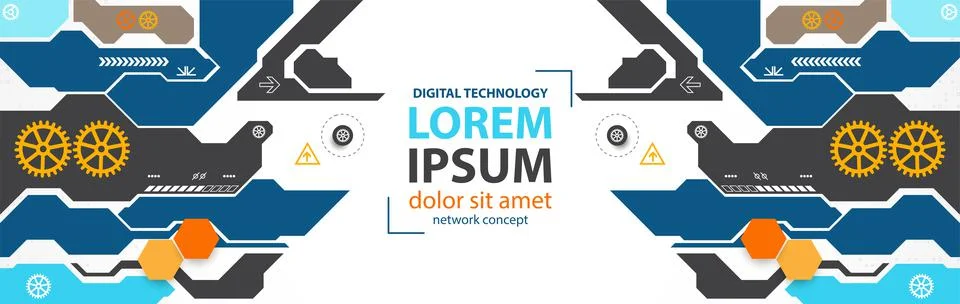 Vector illustration, Hi-tech digital technology and engineering theme Illustrazione stock