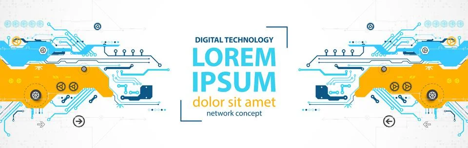 Vector illustration, Hi-tech digital technology and engineering theme Stock Illustration