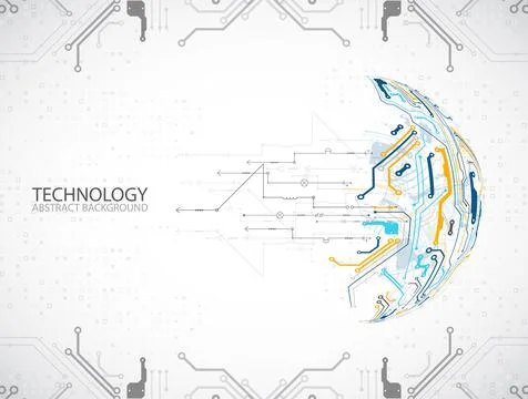 Vector illustration, Hi-tech digital technology and engineering theme 스톡 일러스트