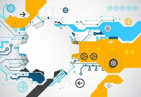 Vector illustration, Hi-tech digital technology and engineering theme 스톡 일러스트