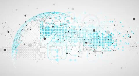 Vector illustration, Hi-tech digital technology and engineering theme.  Abstr 스톡 일러스트