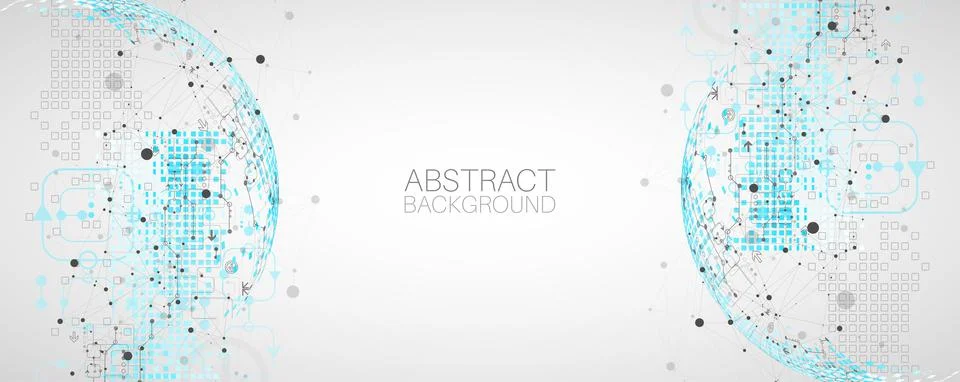 Vector illustration, Hi-tech digital technology and engineering theme.  Abstr Stockillustratie