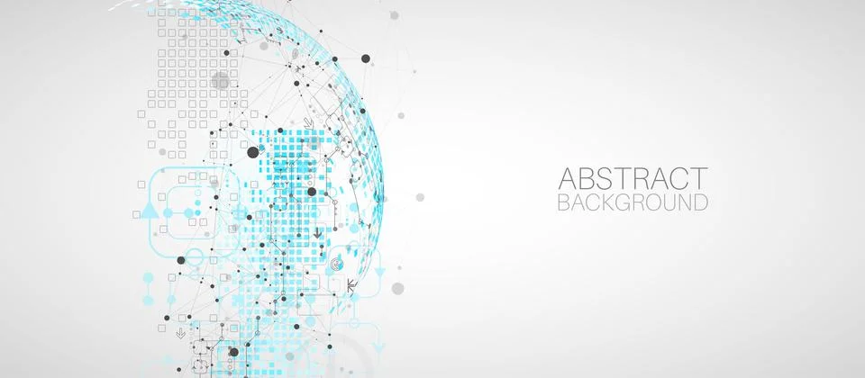 Vector illustration, Hi-tech digital technology and engineering theme.  Abstr 스톡 일러스트