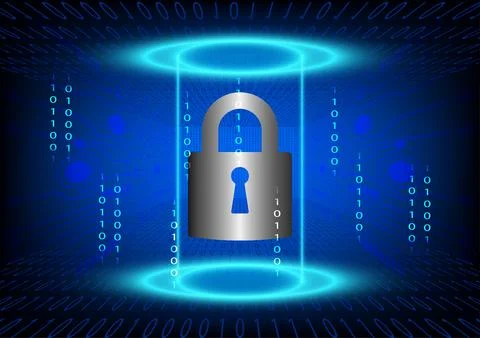 Vector illustration Hi Technology Key Hole and gears cog with binary code Stock Illustration