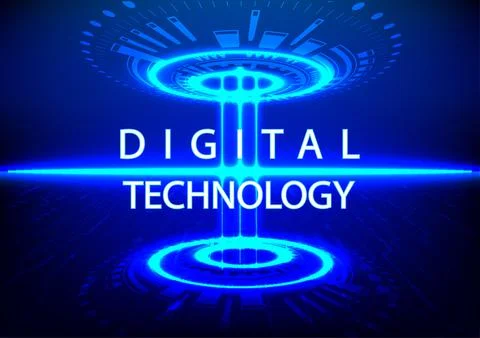 Vector illustration Hi Technology style line digital glow Stock Illustration