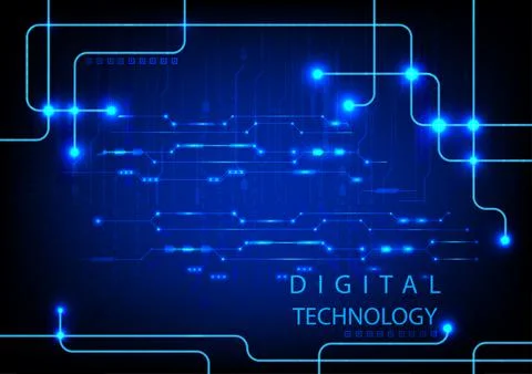 Vector illustration Hi Technology style line digital glow 库存插图