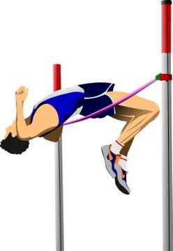 Vector illustration of a high jumper isolated on white background Stock Illustration