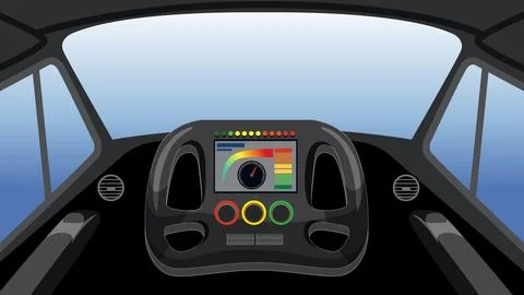 Vector Illustration of a High Performance Racing Car Cockpit Interior Illustrazione stock