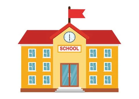 Vector illustration of High school building. Vector School Building Ilustración de archivo