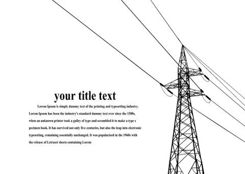 Vector illustration. High Voltage transmission systems. Stock Illustration