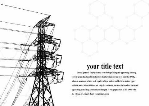 Vector illustration. High Voltage transmission systems. Stock Illustration