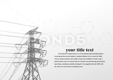 Vector illustration. High Voltage transmission systems.: Graphic #142494257
