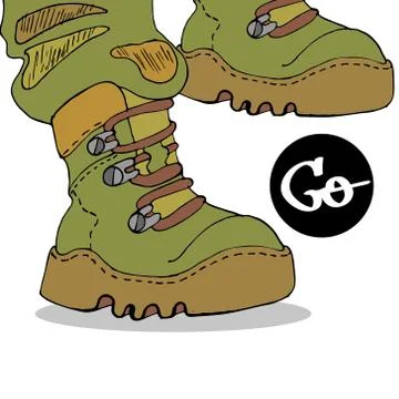 A vector illustration of a hiking boot. Stock Illustration