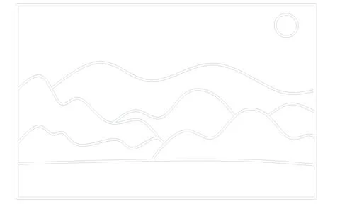 Vector illustration of hills on a white background, Illustrazione stock