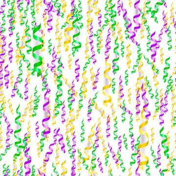 Vector illustration of holiday seamless pattern with colorful serpentine ribbons Illustrazione stock