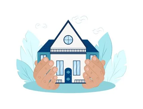 Vector illustration of home security, real estate. イラスト素材