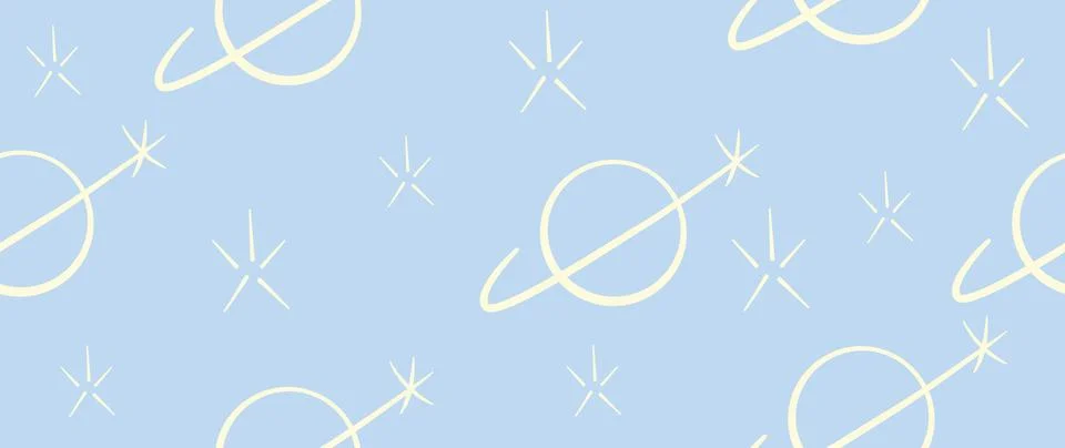 Vector illustration. Horizontal seamless background. Concept of space, star.. Stock Illustration