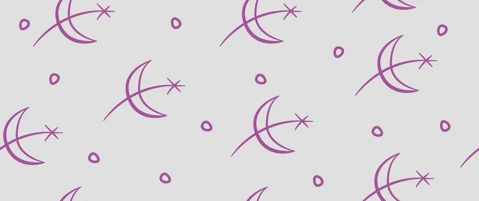 Vector illustration. Horizontal seamless background. Concept of space, star.. Stock Illustration