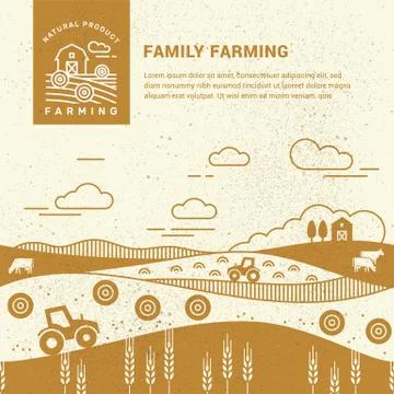 Vector illustration - horizontal seamless pattern family farm with a place for 스톡 일러스트