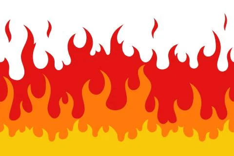 Vector illustration of horizontally seamless fire pattern. Vector illustration. Stock Illustration