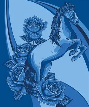 Vector Illustration of a horse on colored background Stock Illustration