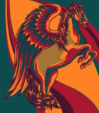 Vector Illustration of a horse on colored background Stock Illustration